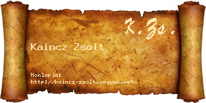 Kaincz Zsolt névjegykártya